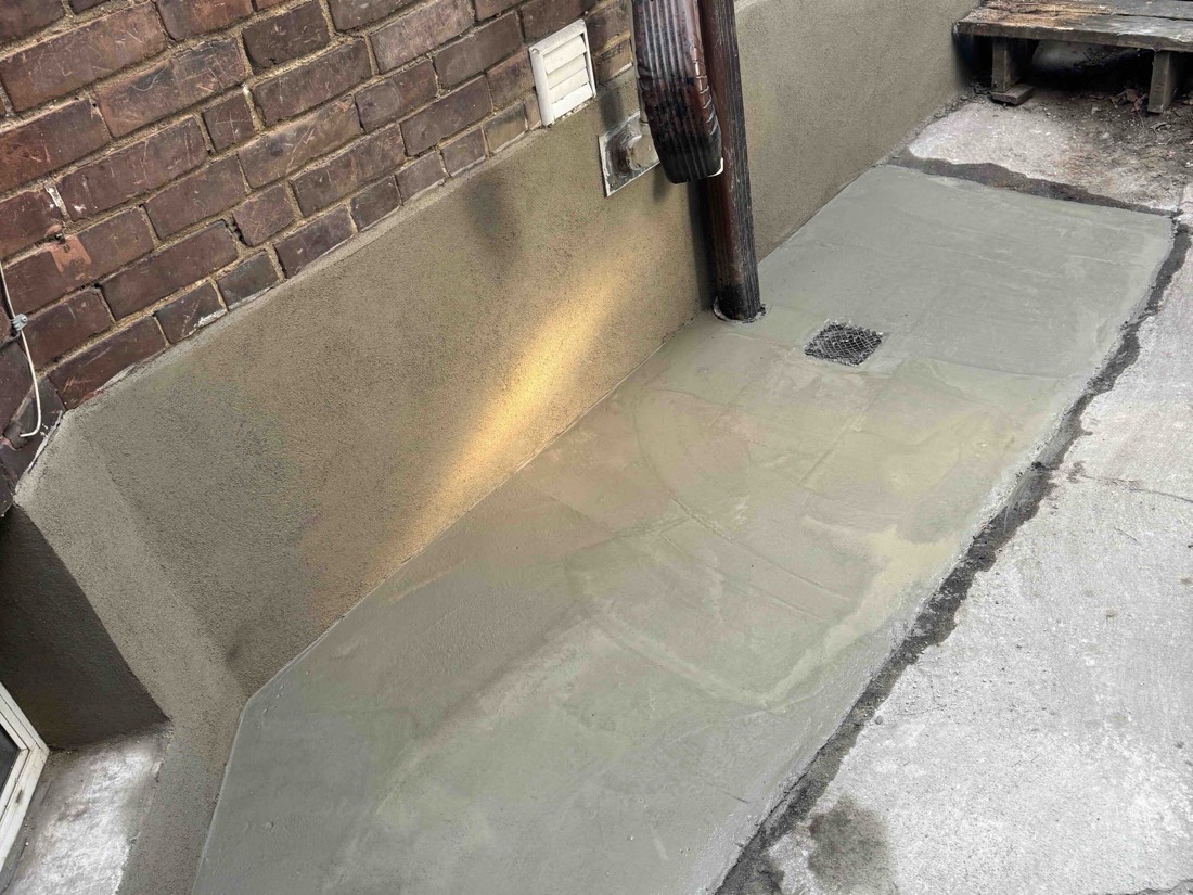 Foundation after parging repair in the GTA