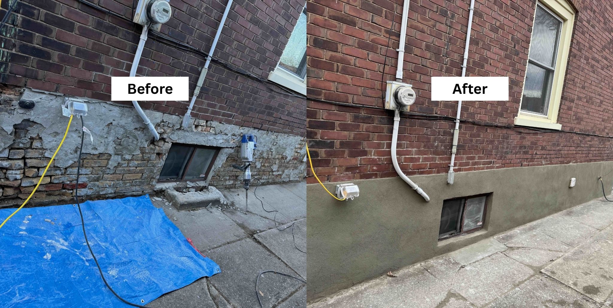 before after parging in toronto