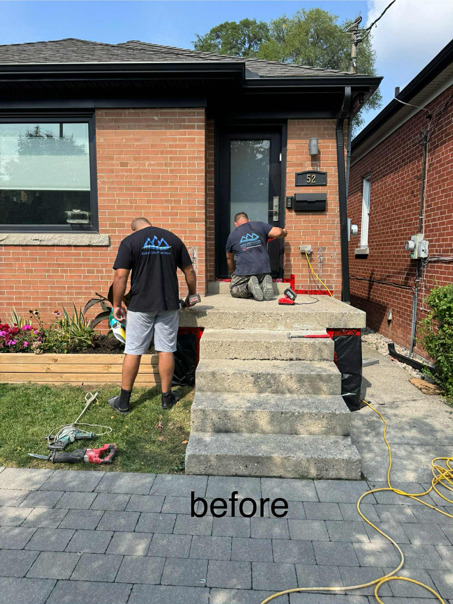 before repairing a porch & steps