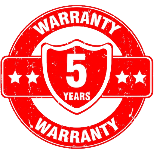5 year warranty badge white 5 year warranty badge white